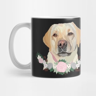 Yellow lab with floral Mug